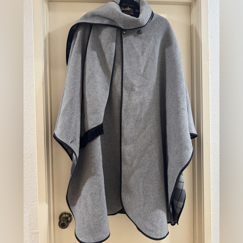 David Barry Wool Cape reversible with Scarf One Size - 3 for $25